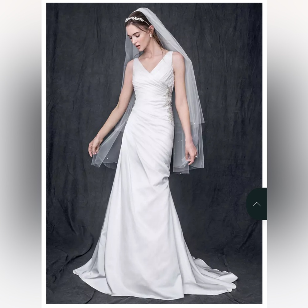David's Bridal Cream Wedding Dress - Picture 15 of 16
